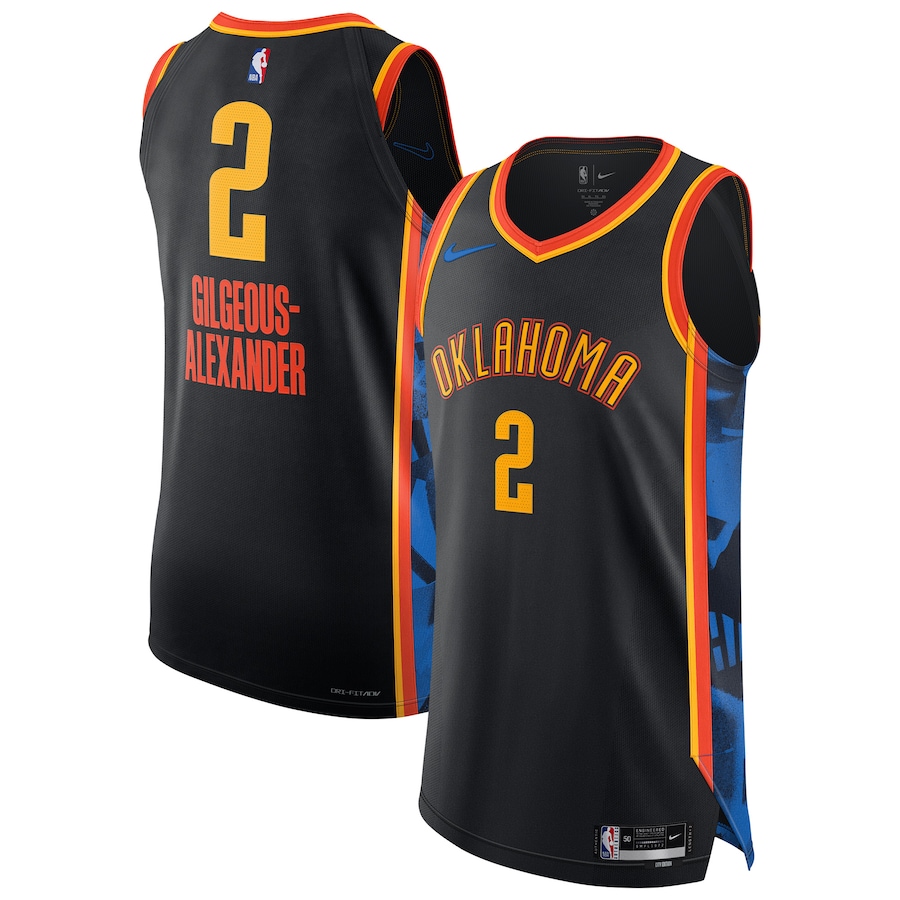 Men Oklahoma City Thunder #2 Shai Gilgeous-Alexander Nike Black City Edition 2024-25 Authentic Player NBA Jersey